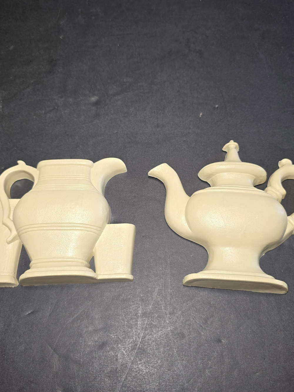 Burwood Beige Wall hanging 2 Piece Pitcher Vase Pot 5” Vintage MCM 1968